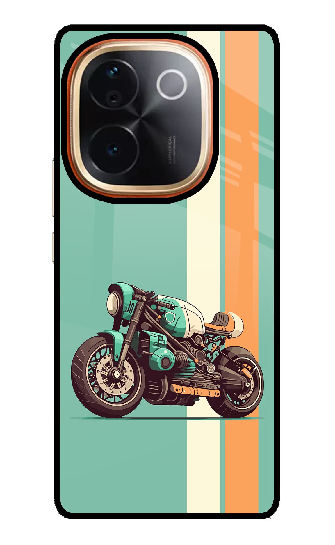 Striped Moto Drift Vivo T3 Pro 5G Glass Case Back Cover by Casekaro