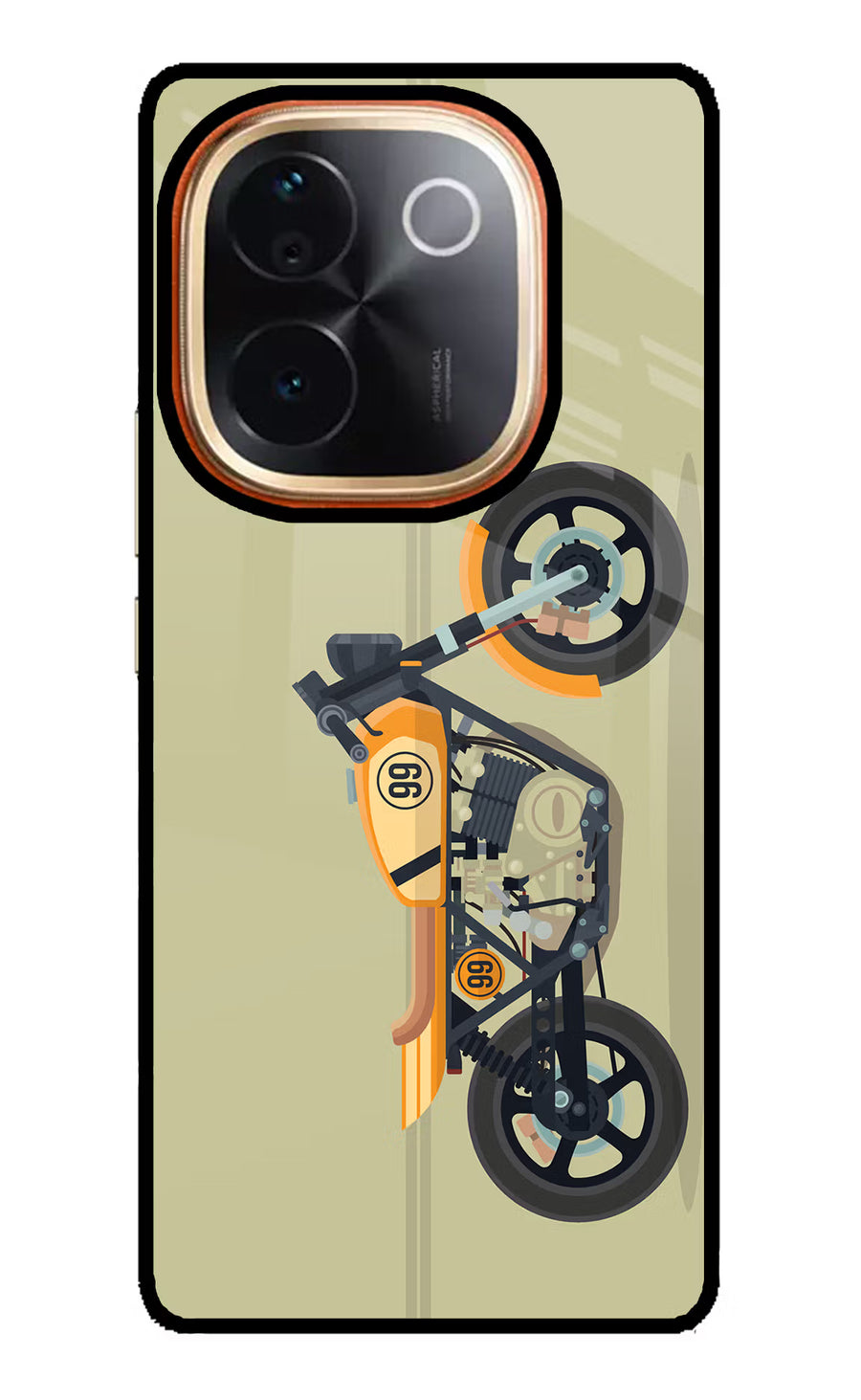 Vertical Speedster Vivo T3 Pro 5G Back Cover, Glass case