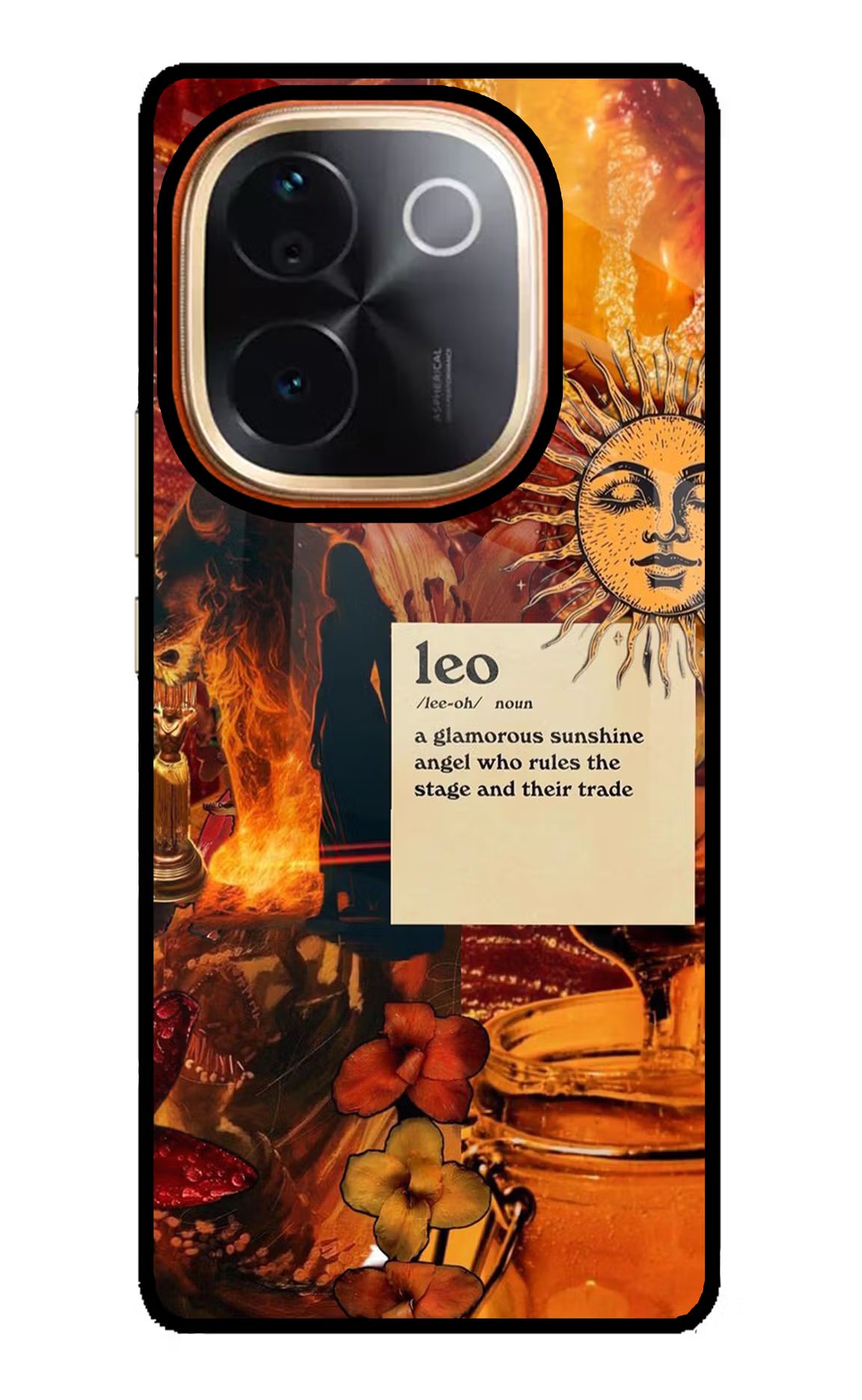 Leo Zodiac Vivo T3 Pro 5G Glass Case Back Cover by Casekaro