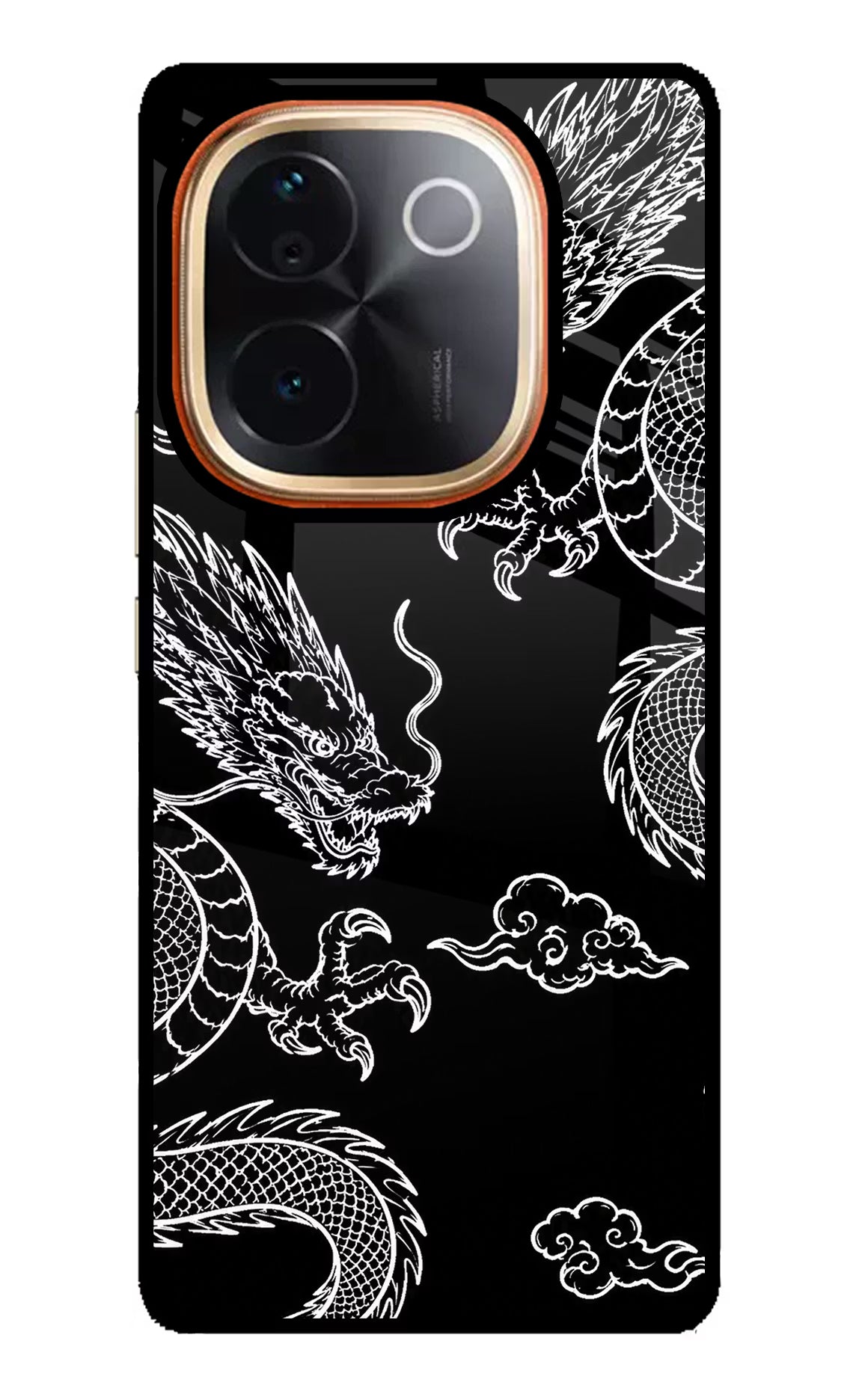 Twin Dragons Vivo T3 Pro 5G Glass Case Back Cover by Casekaro