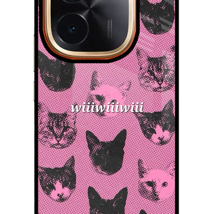 Pink Cats Vivo T3 Pro 5G Glass Case