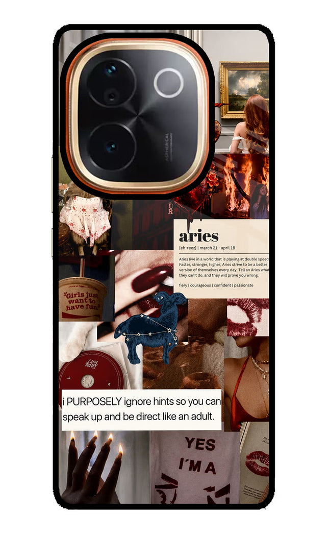 Zodiac Aries Vivo T3 Pro 5G Glass Case