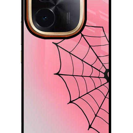 Pink Web Vivo T3 Pro 5G Glass Case