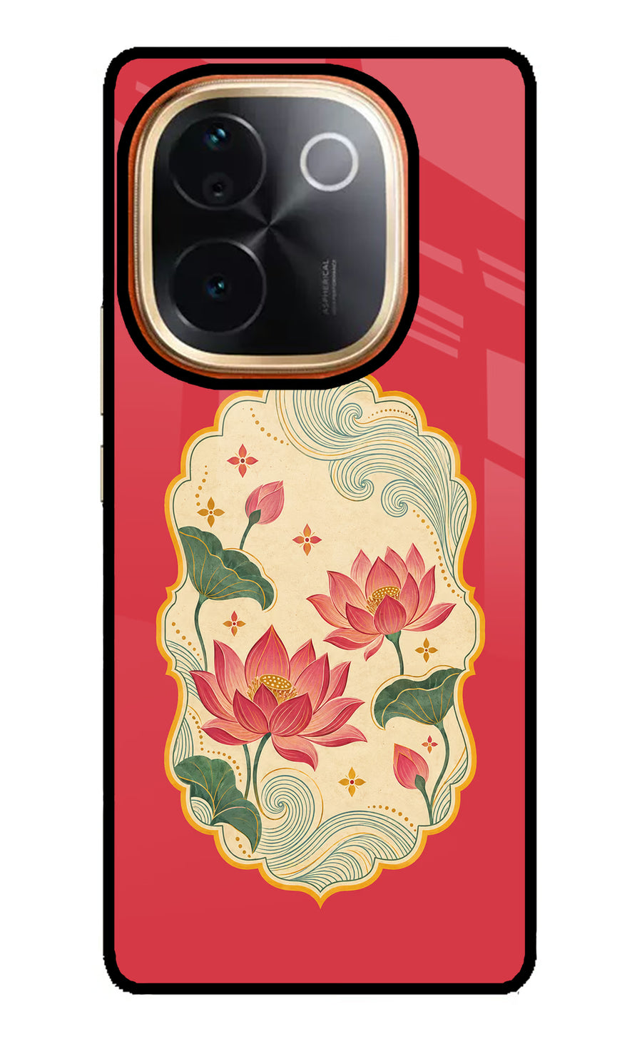 Pink Lotus Vivo T3 Pro 5G Back Cover, Glass case