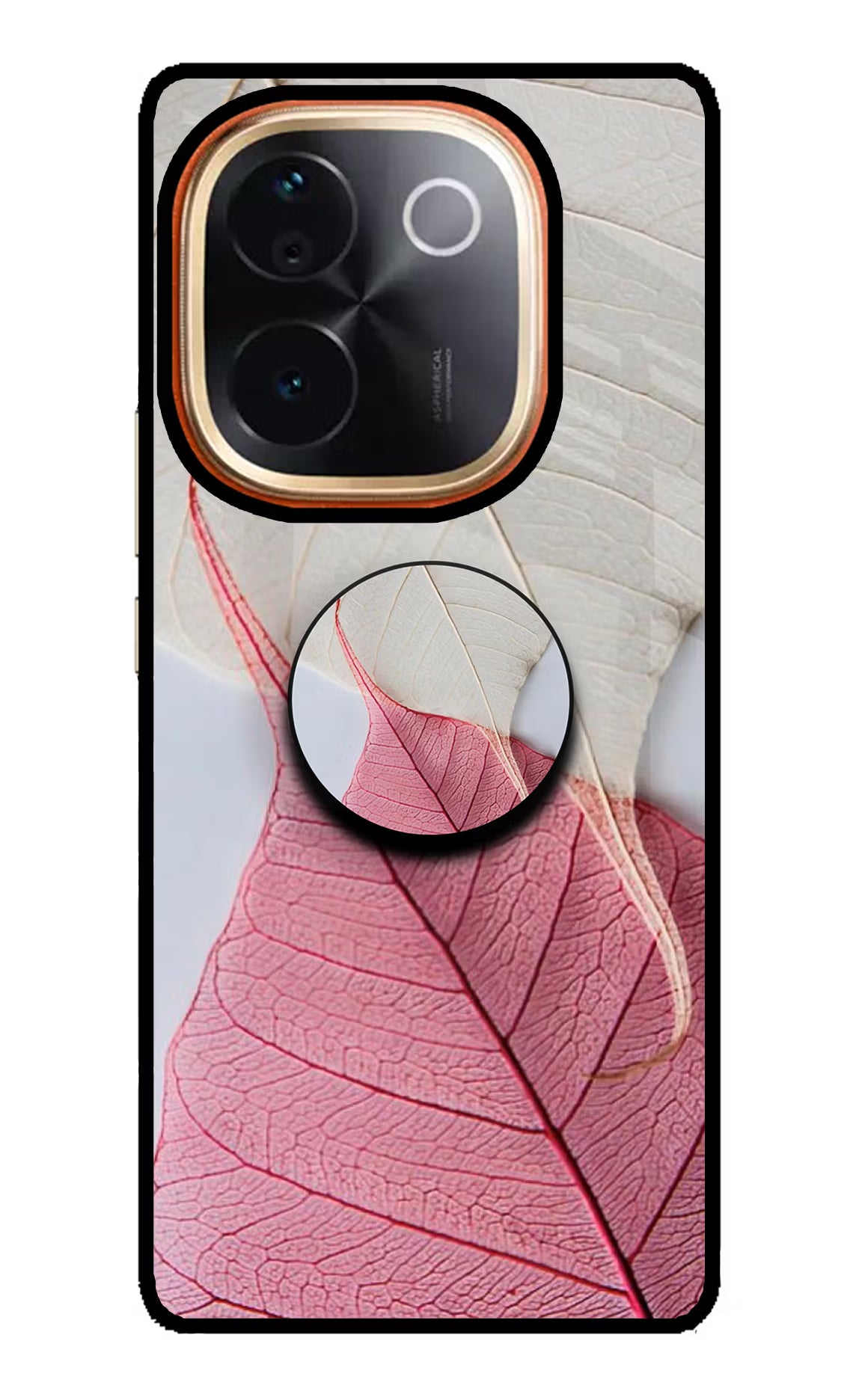 White Pink Leaf Vivo T3 Pro 5G Pop Case by Casekaro