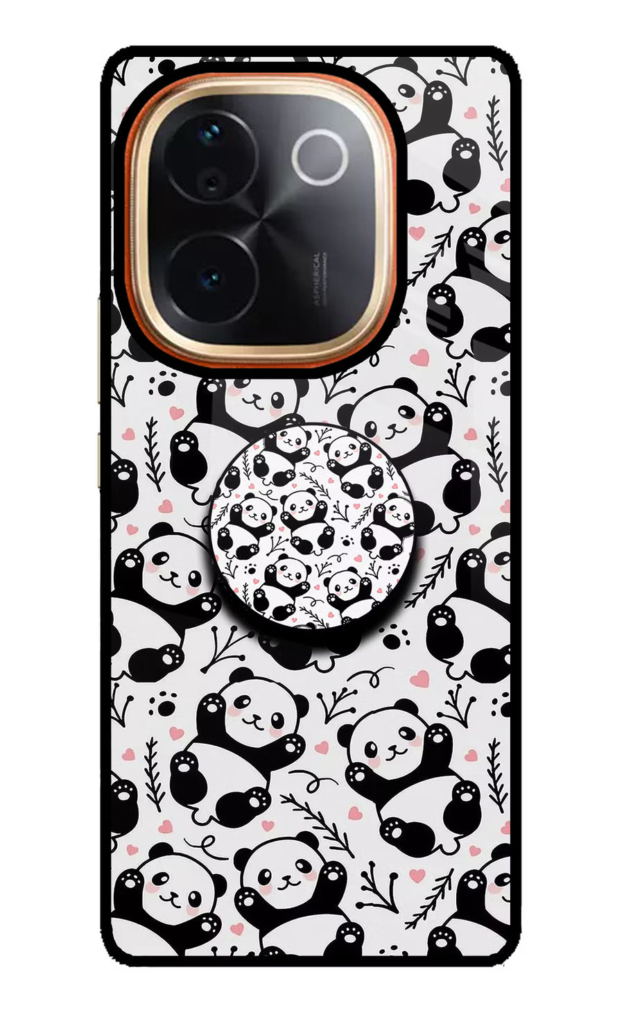 Cute Panda Vivo T3 Pro 5G Pop Case, Glass case