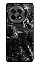 Black Marble Texture OnePlus 13R Glass Case
