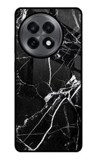 Black Marble Pattern OnePlus 13R Glass Case