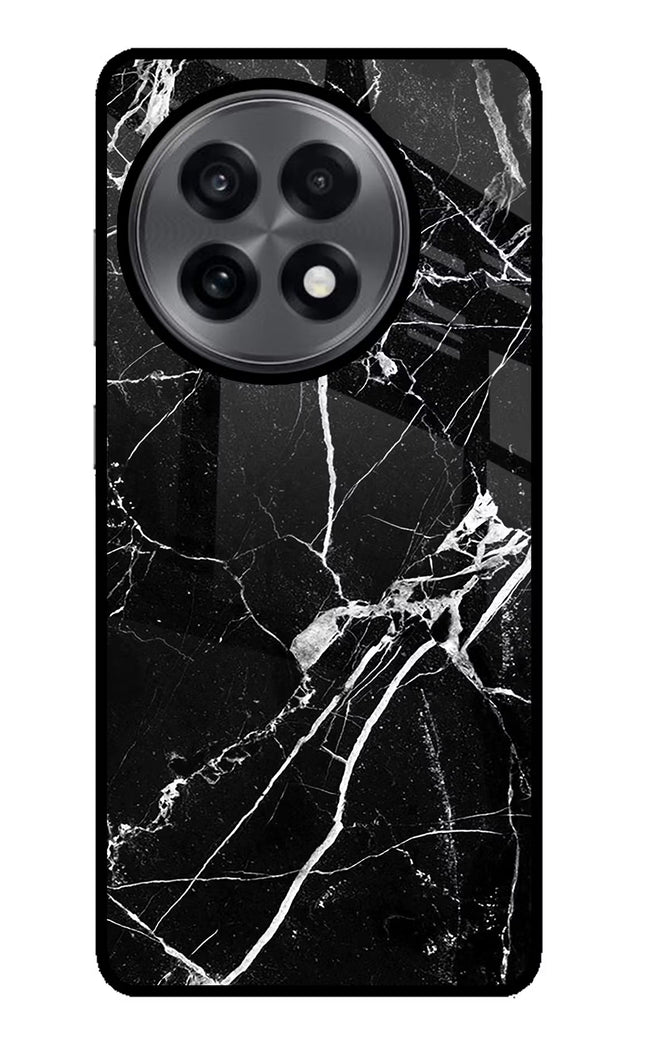 Black Marble Pattern OnePlus 13R Glass Case