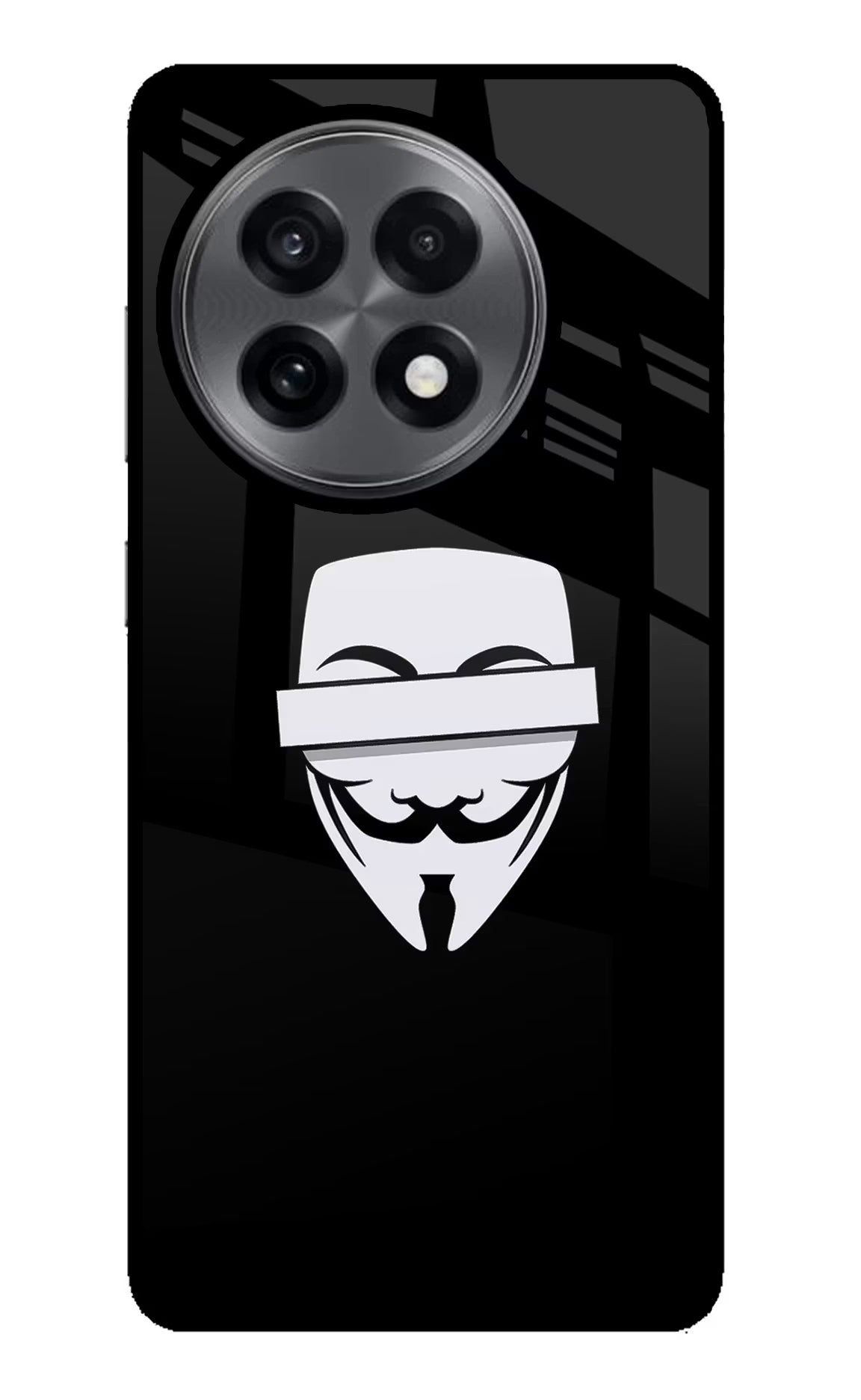 Anonymous Face OnePlus 13R Glass Case Back Cover by Casekaro