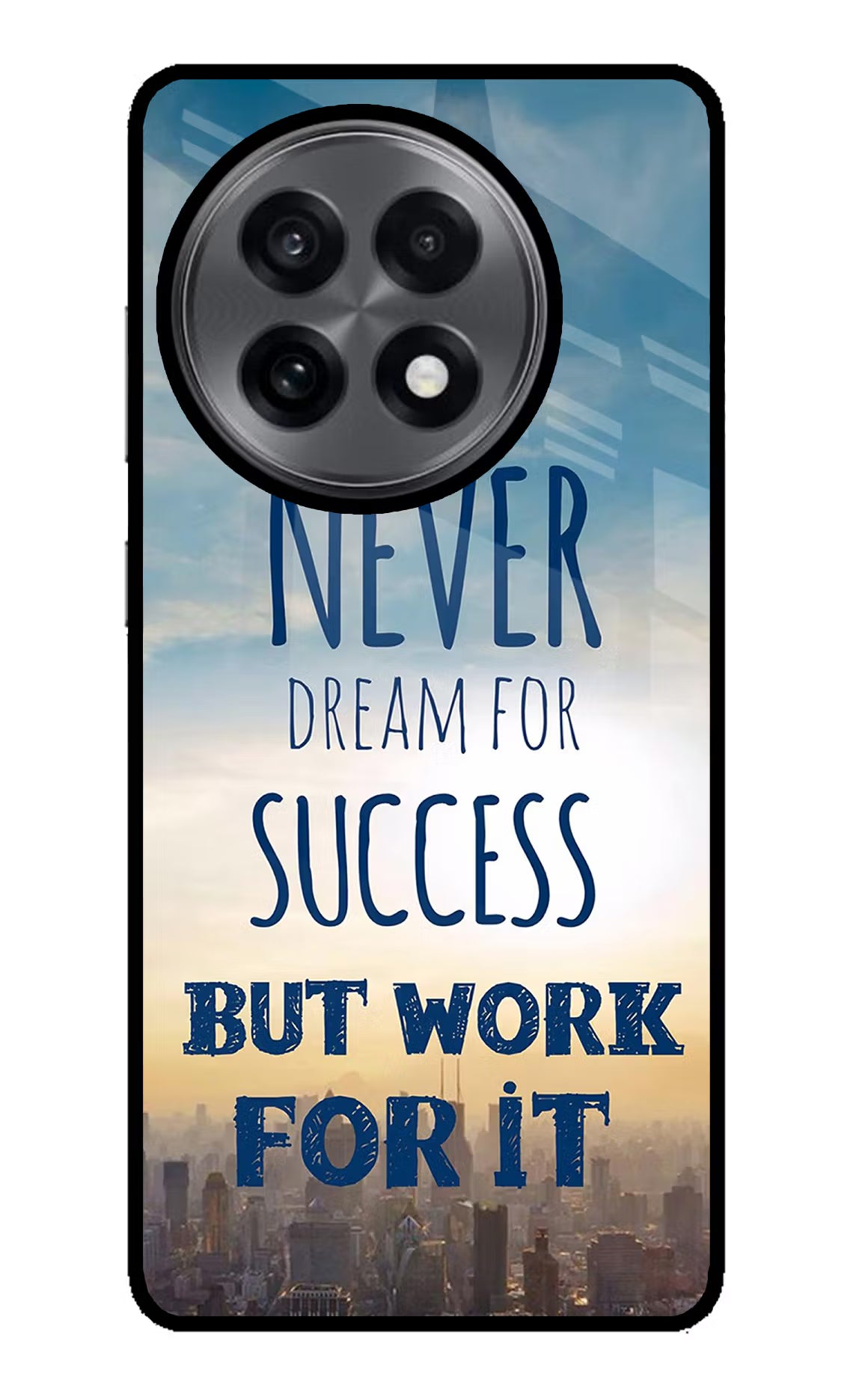 Never Dream For Success But Work For It OnePlus 13R Glass Case Back Cover by Casekaro