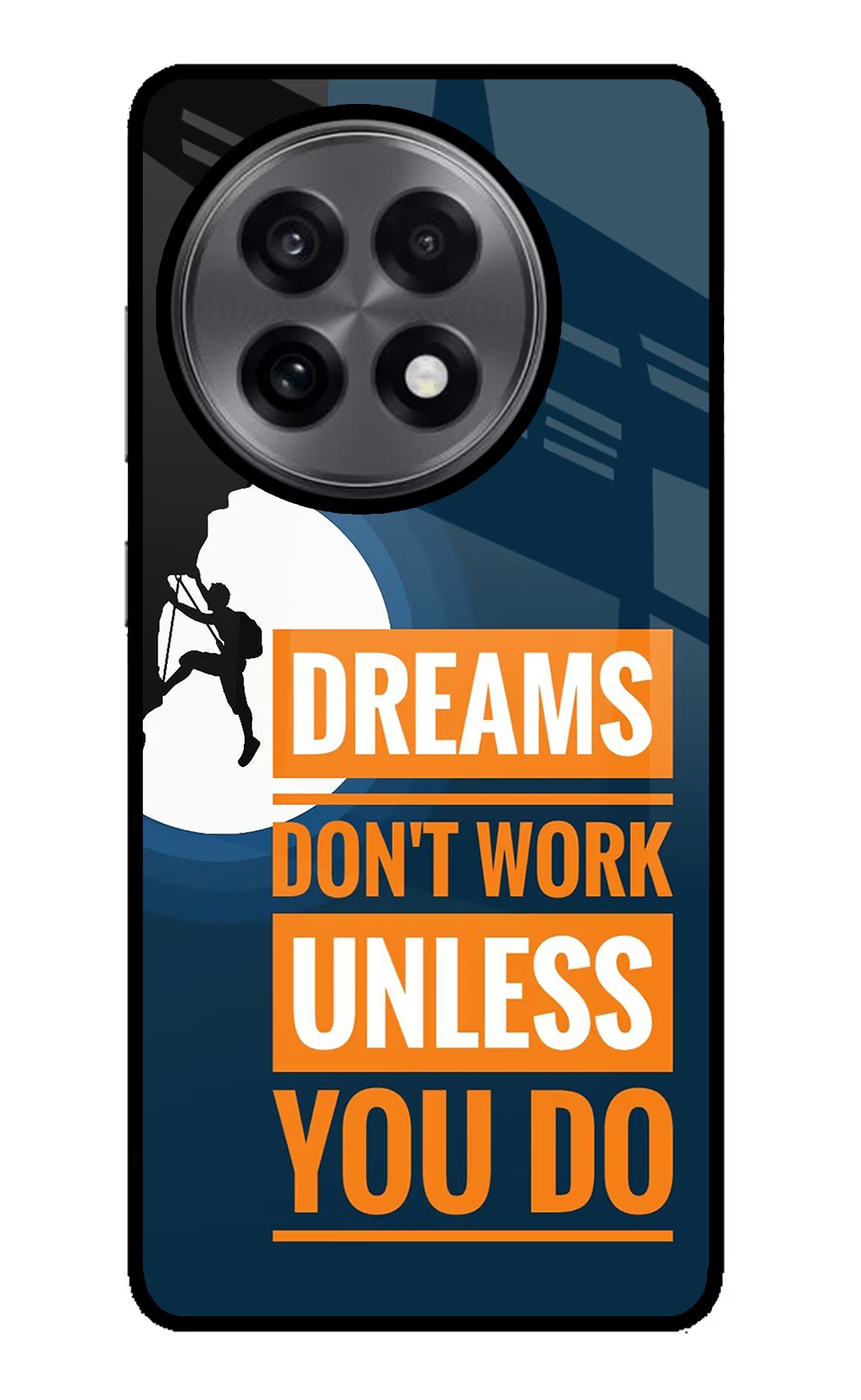 Dreams Don’T Work Unless You Do OnePlus 13R Glass Case Back Cover by Casekaro