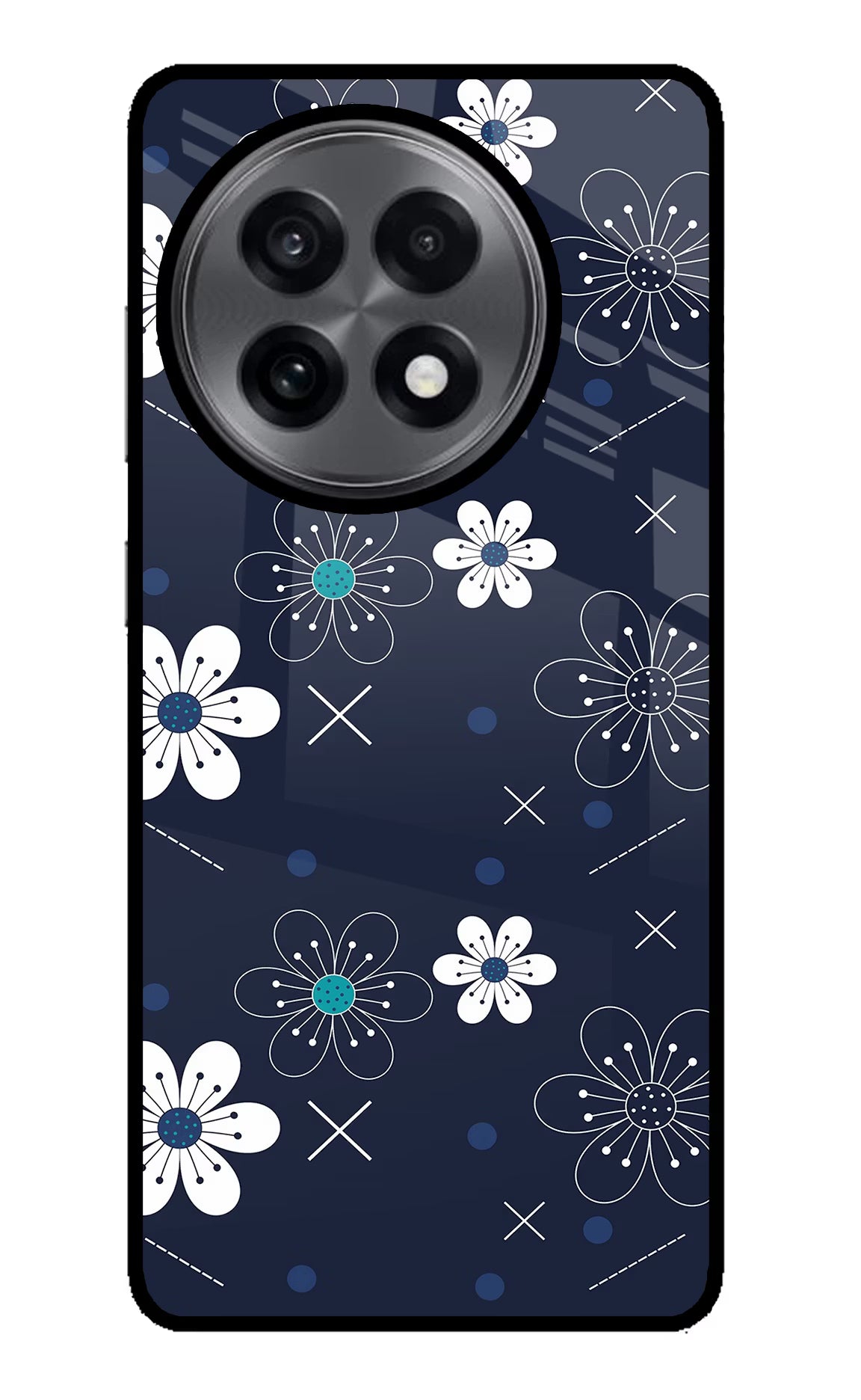 Flowers OnePlus 13R Glass Case Back Cover by Casekaro