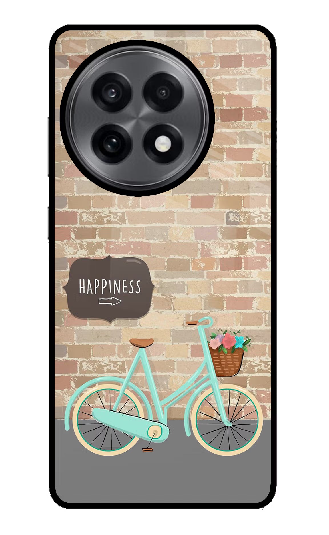 Happiness Artwork OnePlus 13R Glass Case Back Cover by Casekaro