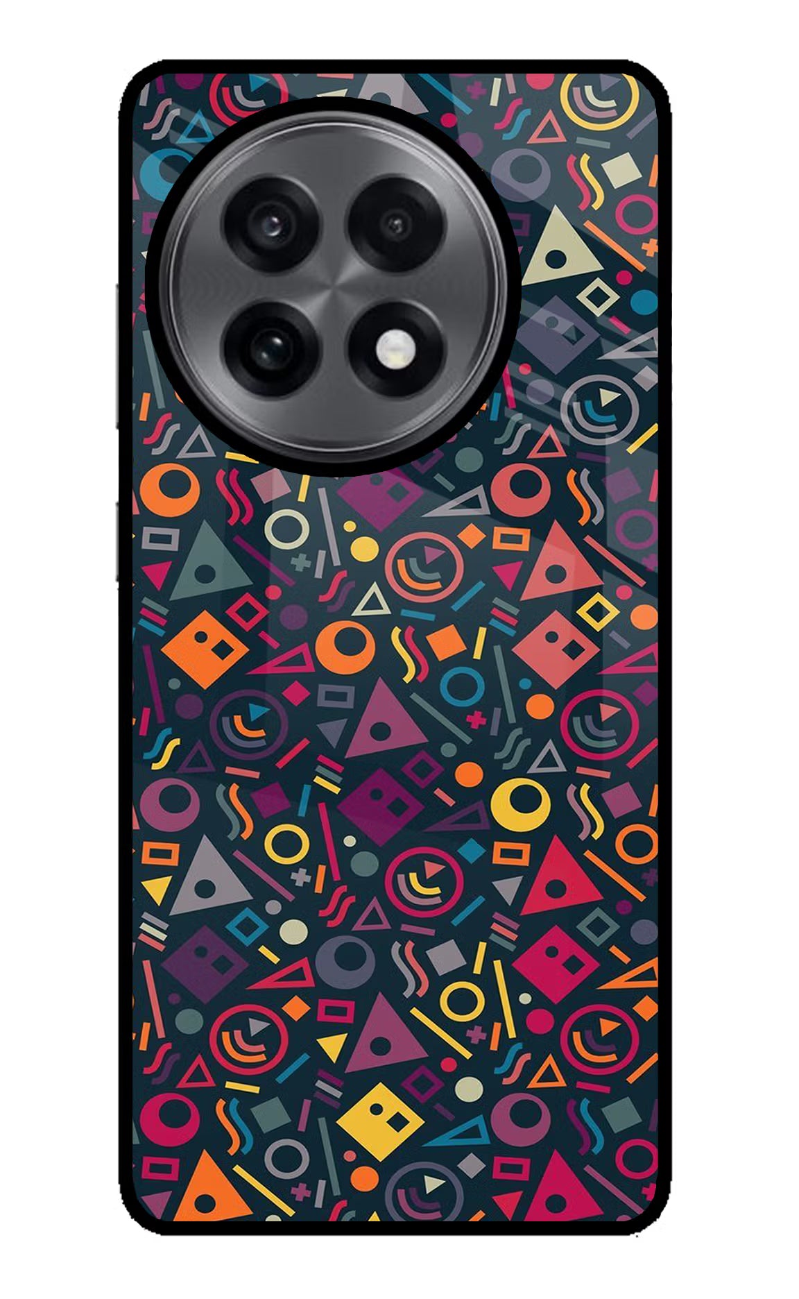 Geometric Abstract OnePlus 13R Glass Case Back Cover by Casekaro