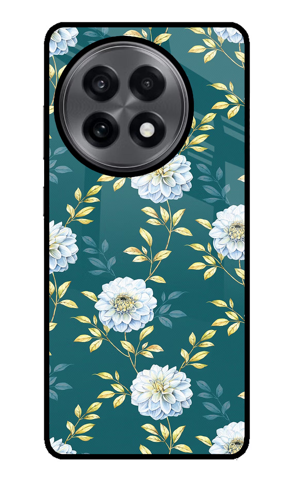 Flowers OnePlus 13R Glass Case Back Cover by Casekaro