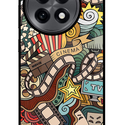Cinema Abstract OnePlus 13R Glass Case Back Cover by Casekaro