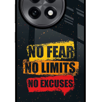 No Fear No Limits No Excuse OnePlus 13R Glass Case Back Cover by Casekaro