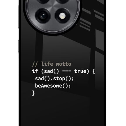Life Motto Code OnePlus 13R Glass Case Back Cover by Casekaro
