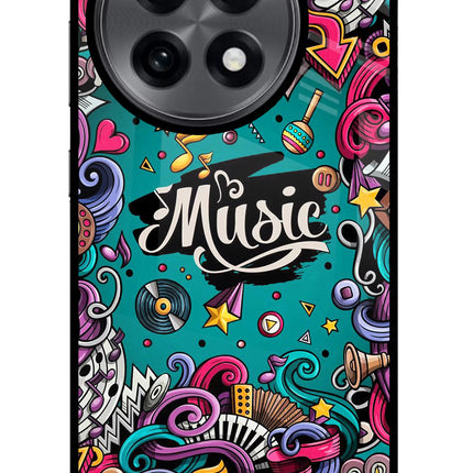 Music Graffiti OnePlus 13R Glass Case Back Cover by Casekaro
