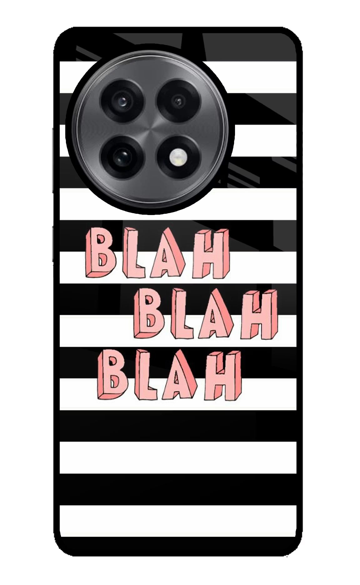 Blah Blah Blah OnePlus 13R Glass Case Back Cover by Casekaro