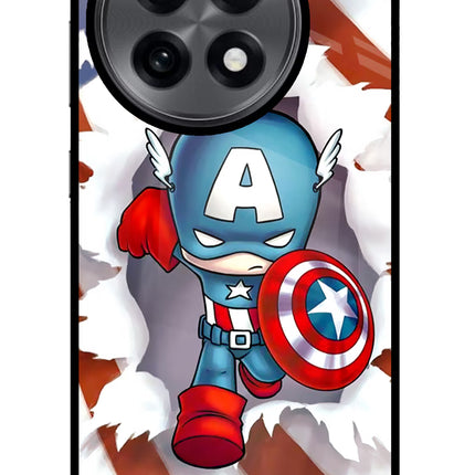 Captain America OnePlus 13R Glass Case Back Cover by Casekaro