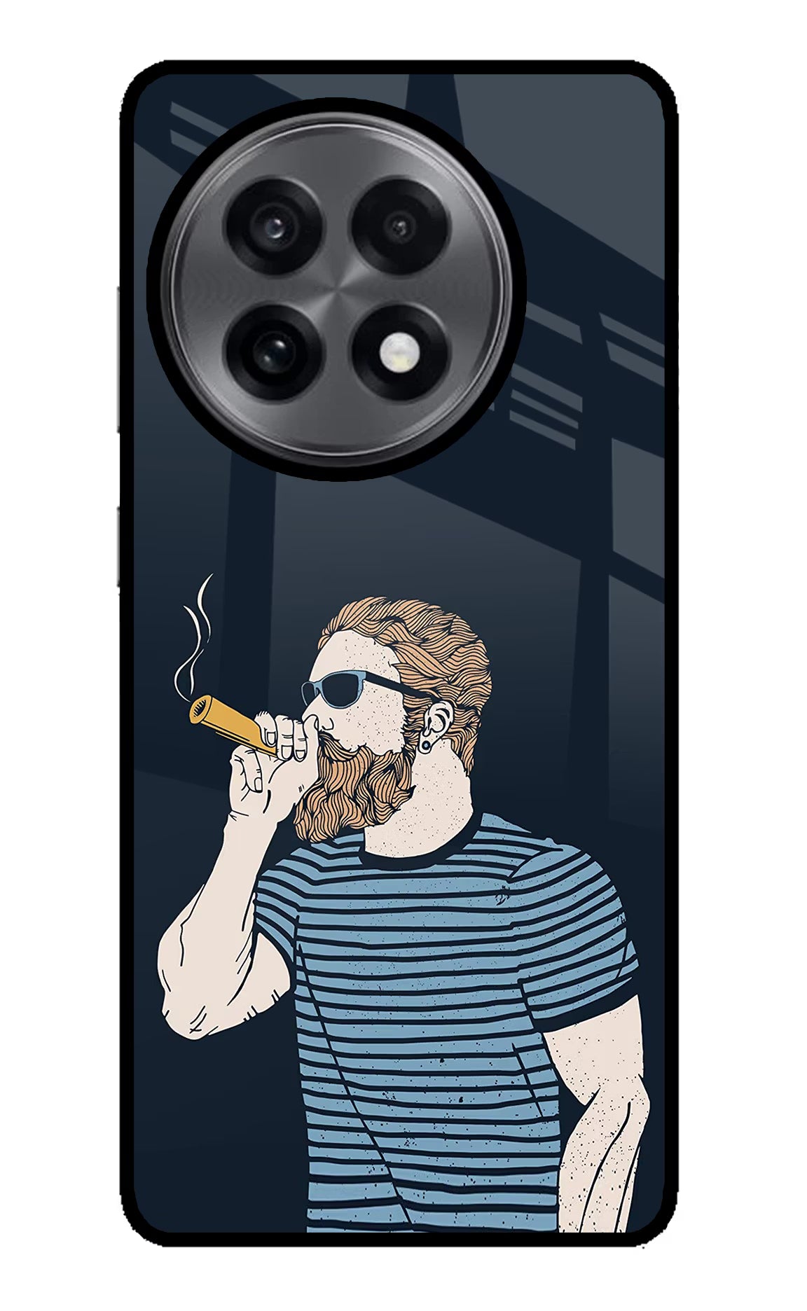 Smoking OnePlus 13R Glass Case Back Cover by Casekaro