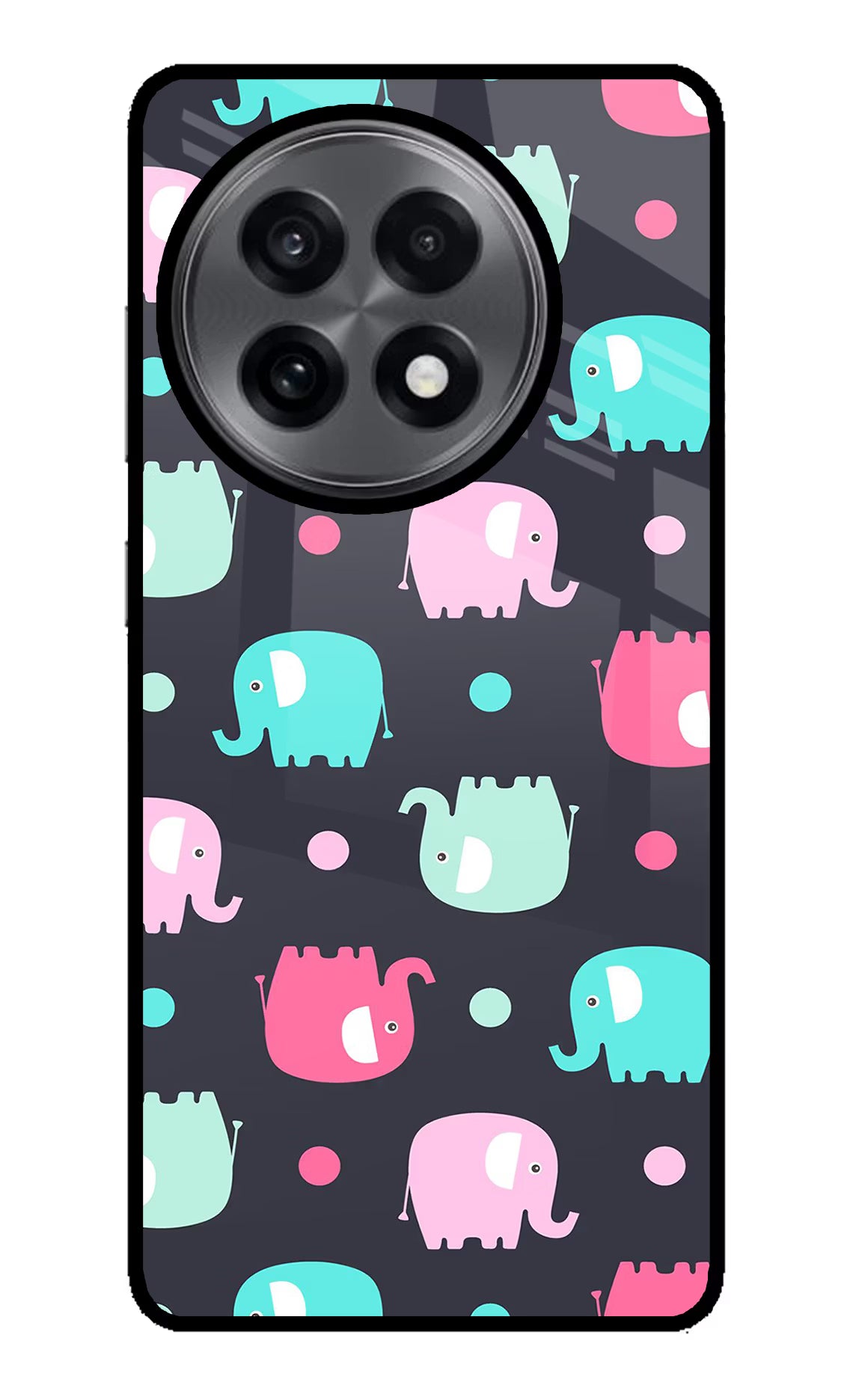Elephants OnePlus 13R Glass Case Back Cover by Casekaro