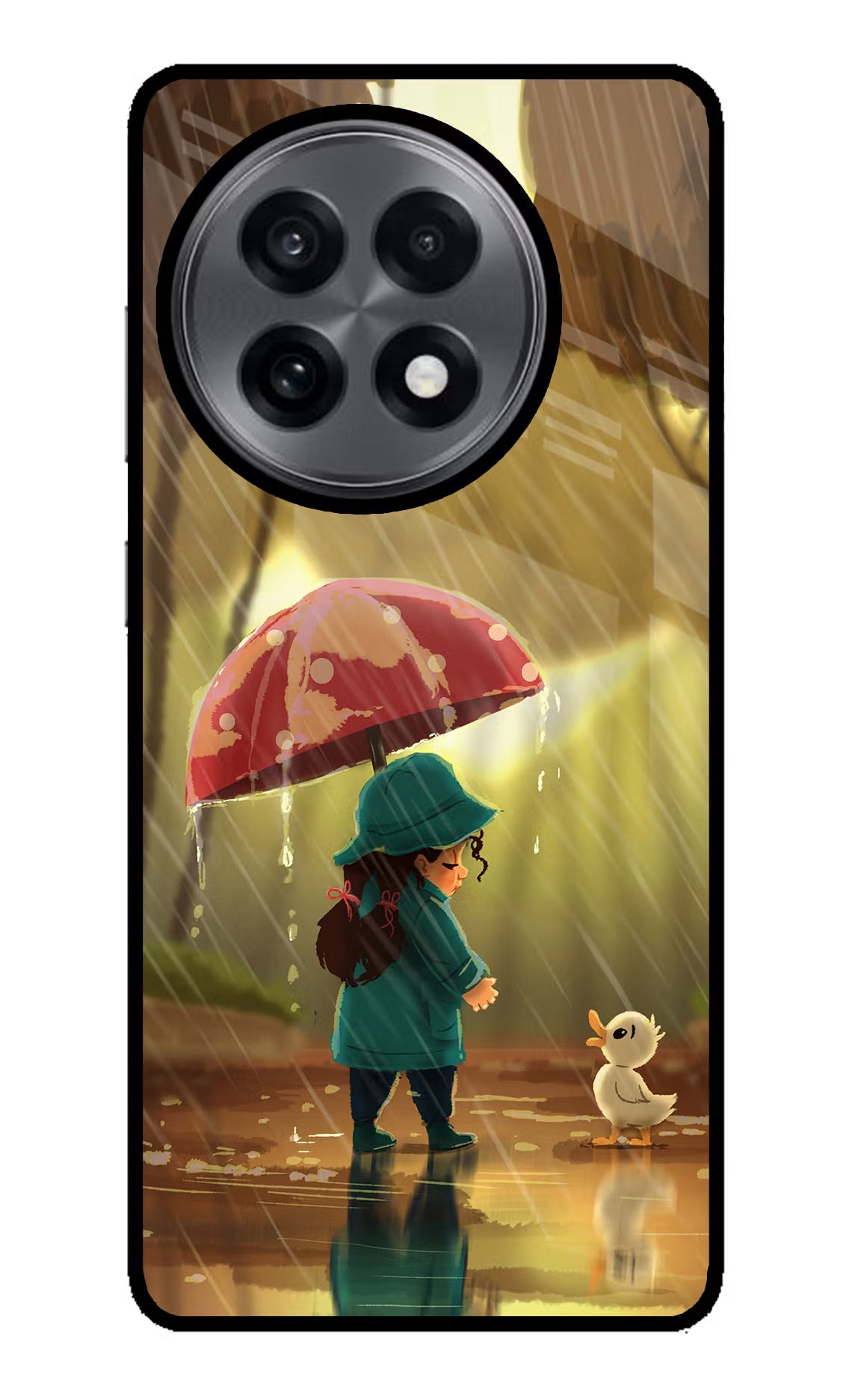Rainy Day OnePlus 13R Glass Case Back Cover by Casekaro
