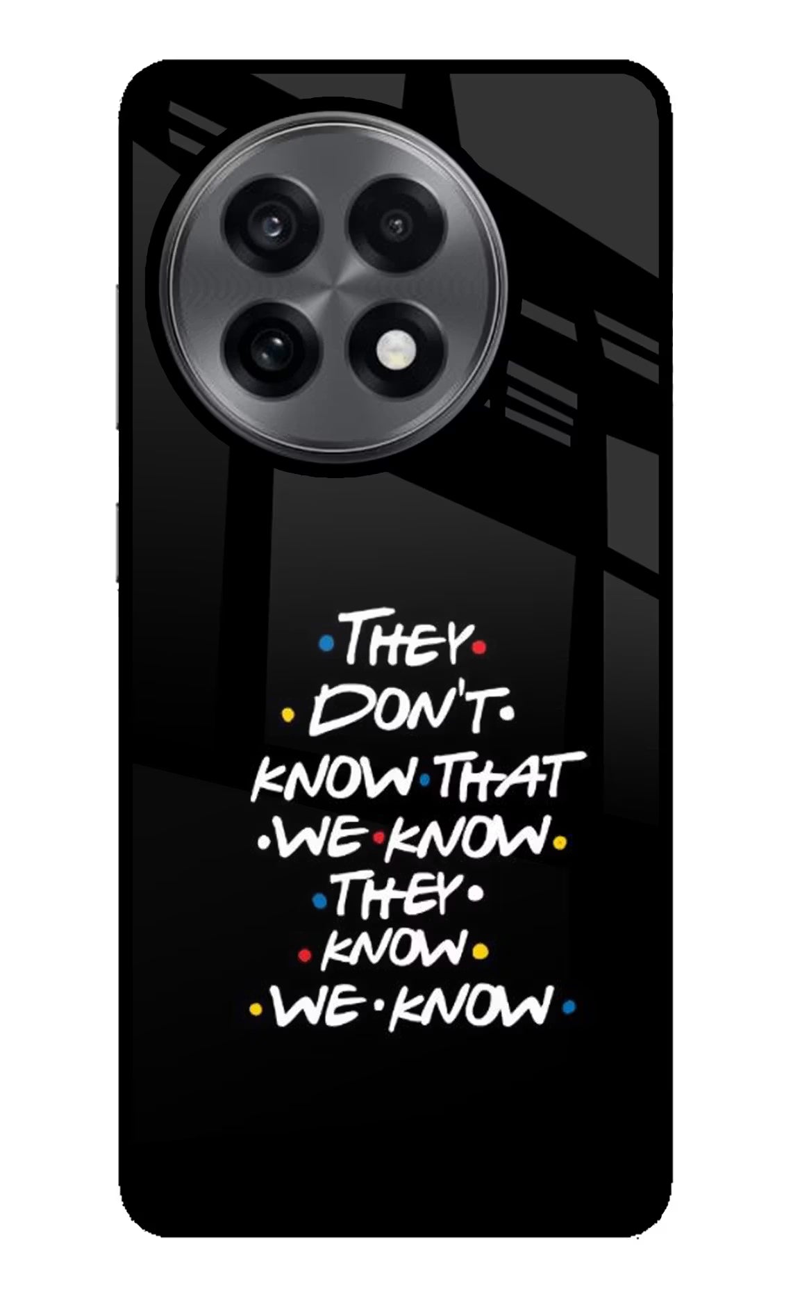 FRIENDS Dialogue OnePlus 13R Glass Case Back Cover by Casekaro