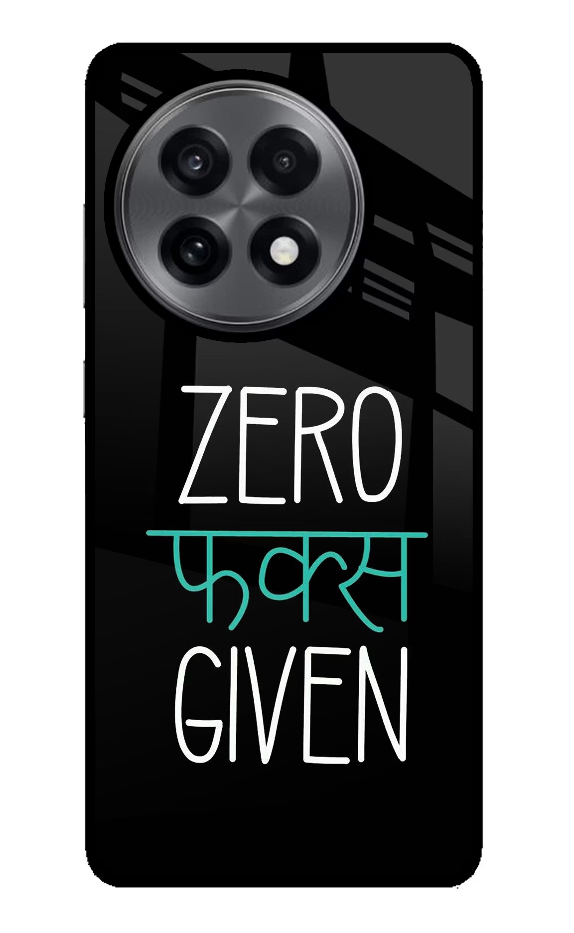 Zero Fucks Given OnePlus 13R Glass Case Back Cover by Casekaro
