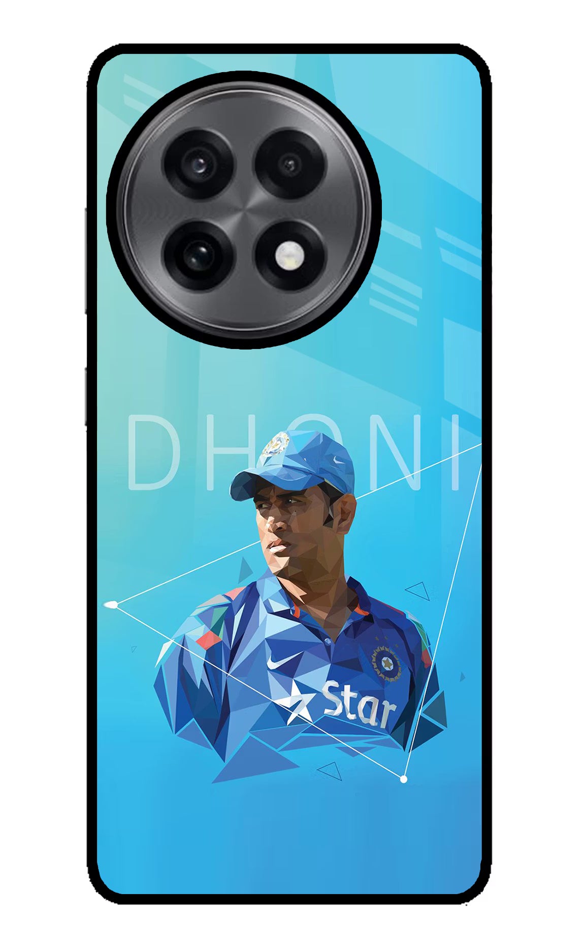 Dhoni Artwork OnePlus 13R Glass Case