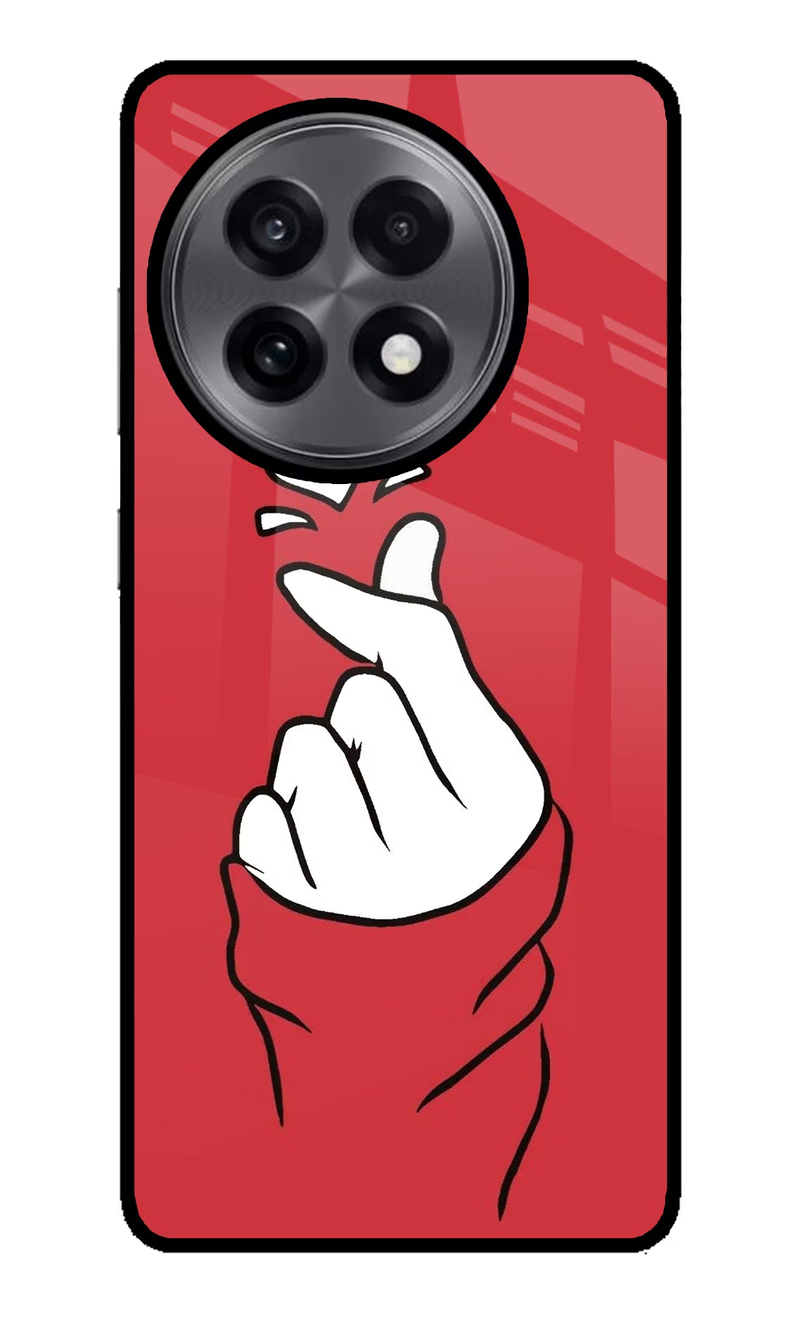 Korean Love Sign OnePlus 13R Glass Case Back Cover by Casekaro