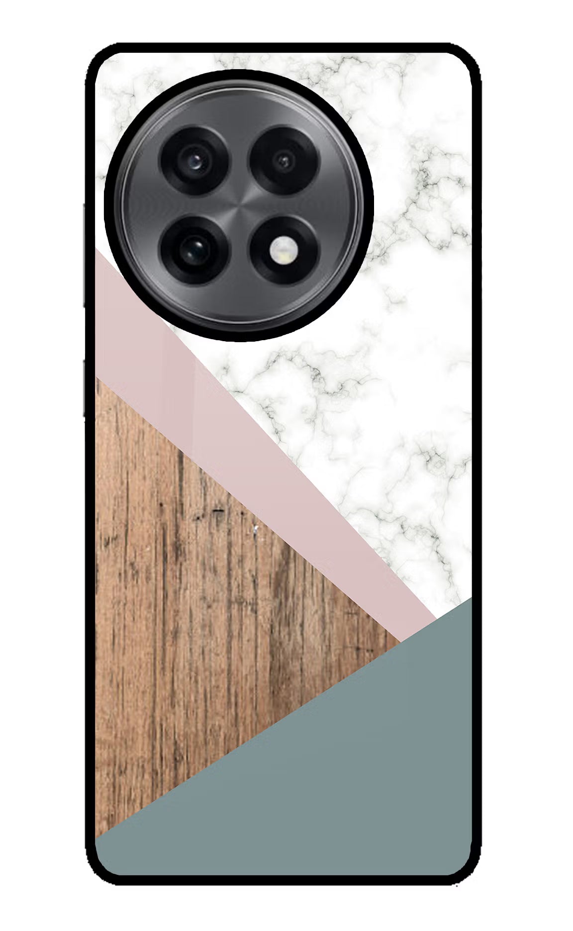 Marble wood Abstract OnePlus 13R Glass Case Back Cover by Casekaro