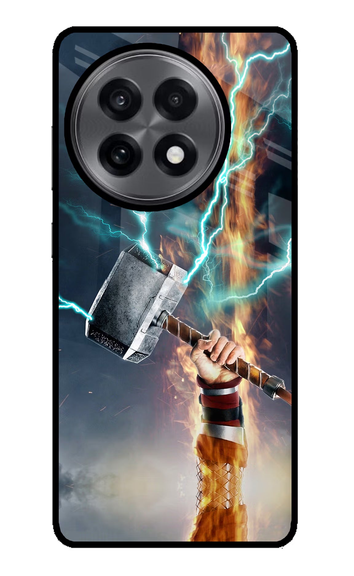 Thor Hammer Mjolnir OnePlus 13R Glass Case Back Cover by Casekaro