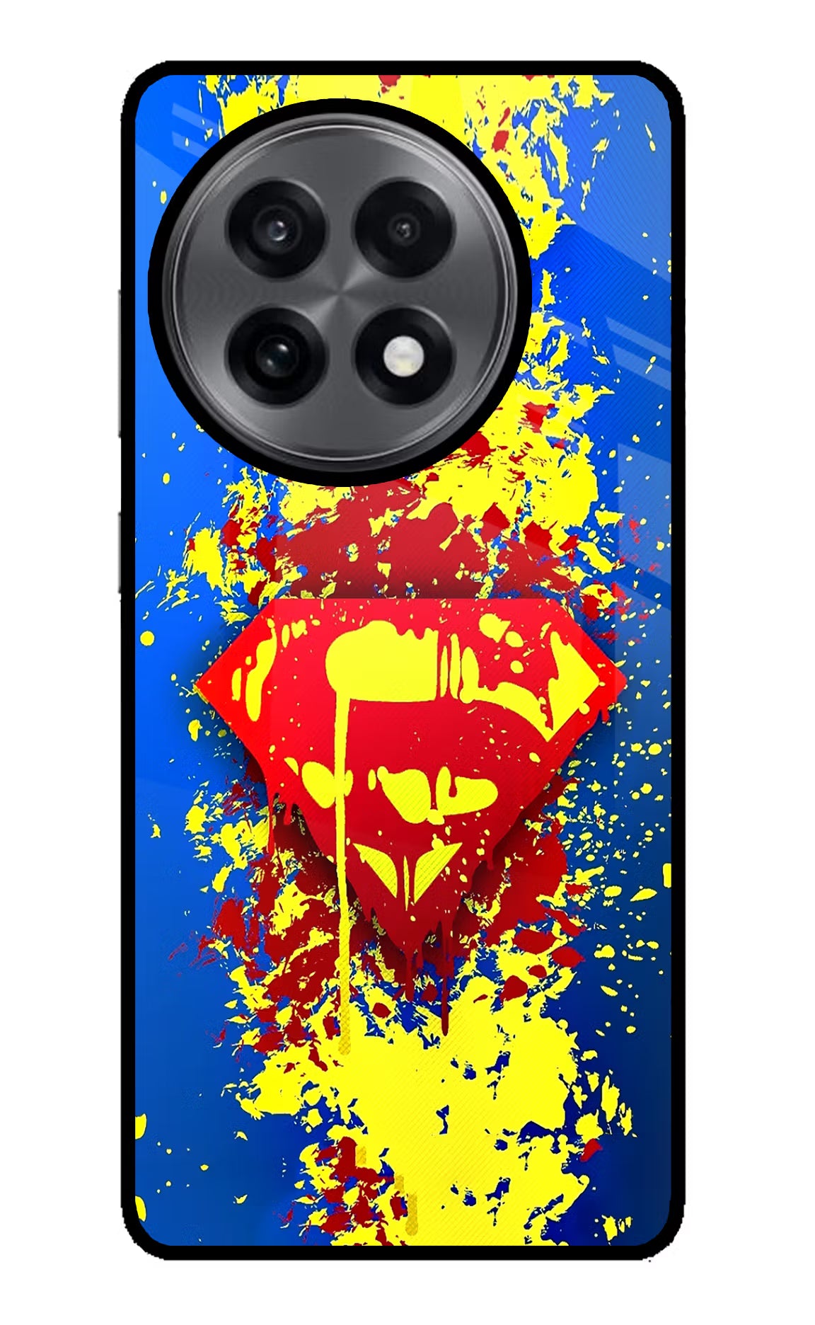 Superman logo OnePlus 13R Glass Case Back Cover by Casekaro