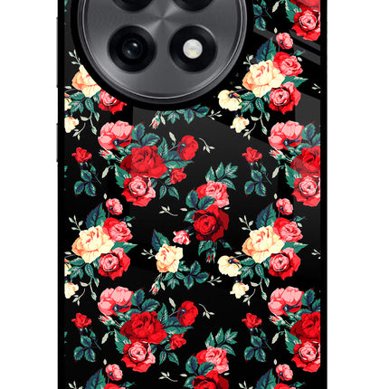 Rose Pattern OnePlus 13R Glass Case