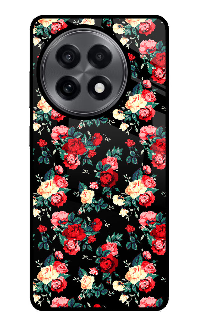 Rose Pattern OnePlus 13R Glass Case