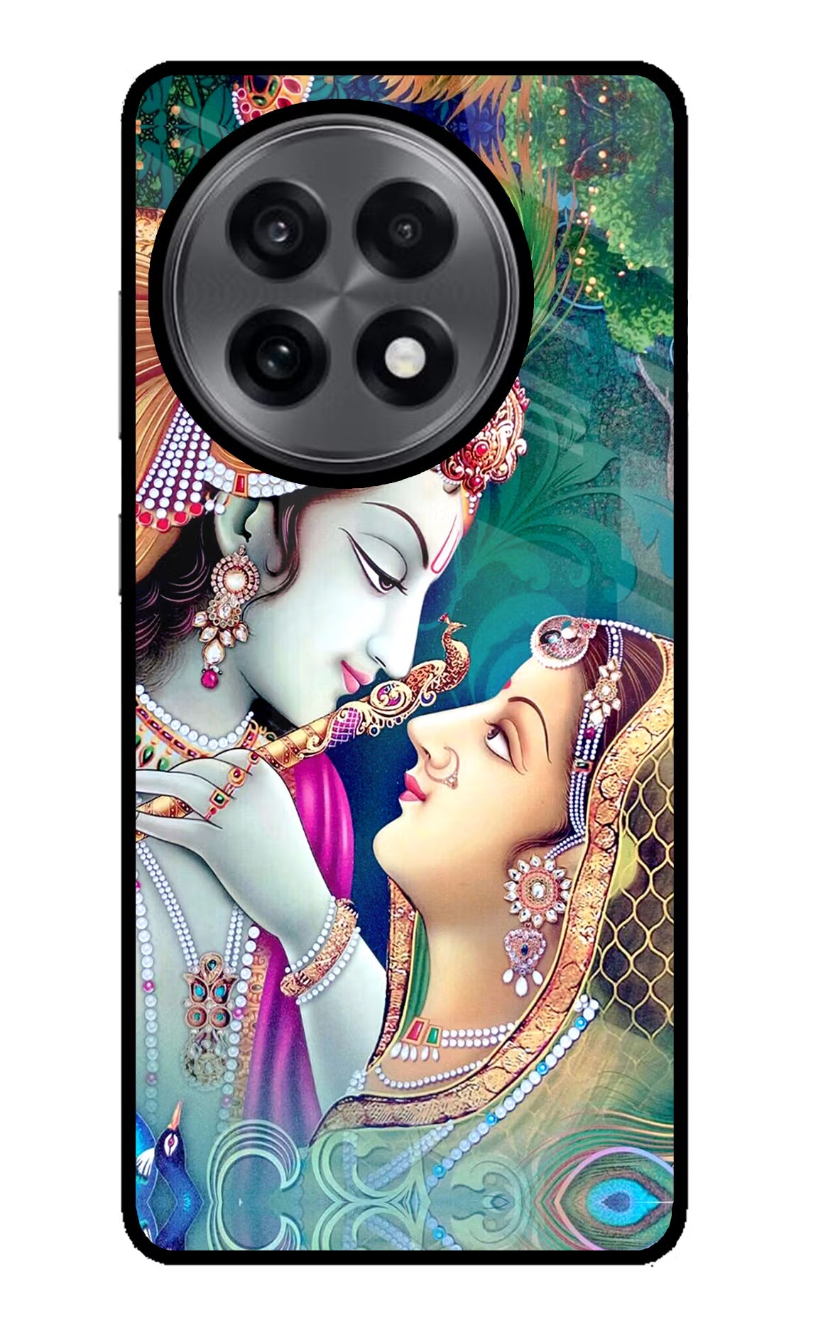 Lord Radha Krishna OnePlus 13R Glass Case Back Cover by Casekaro