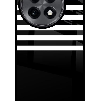 Black and White Print OnePlus 13R Glass Case Back Cover by Casekaro