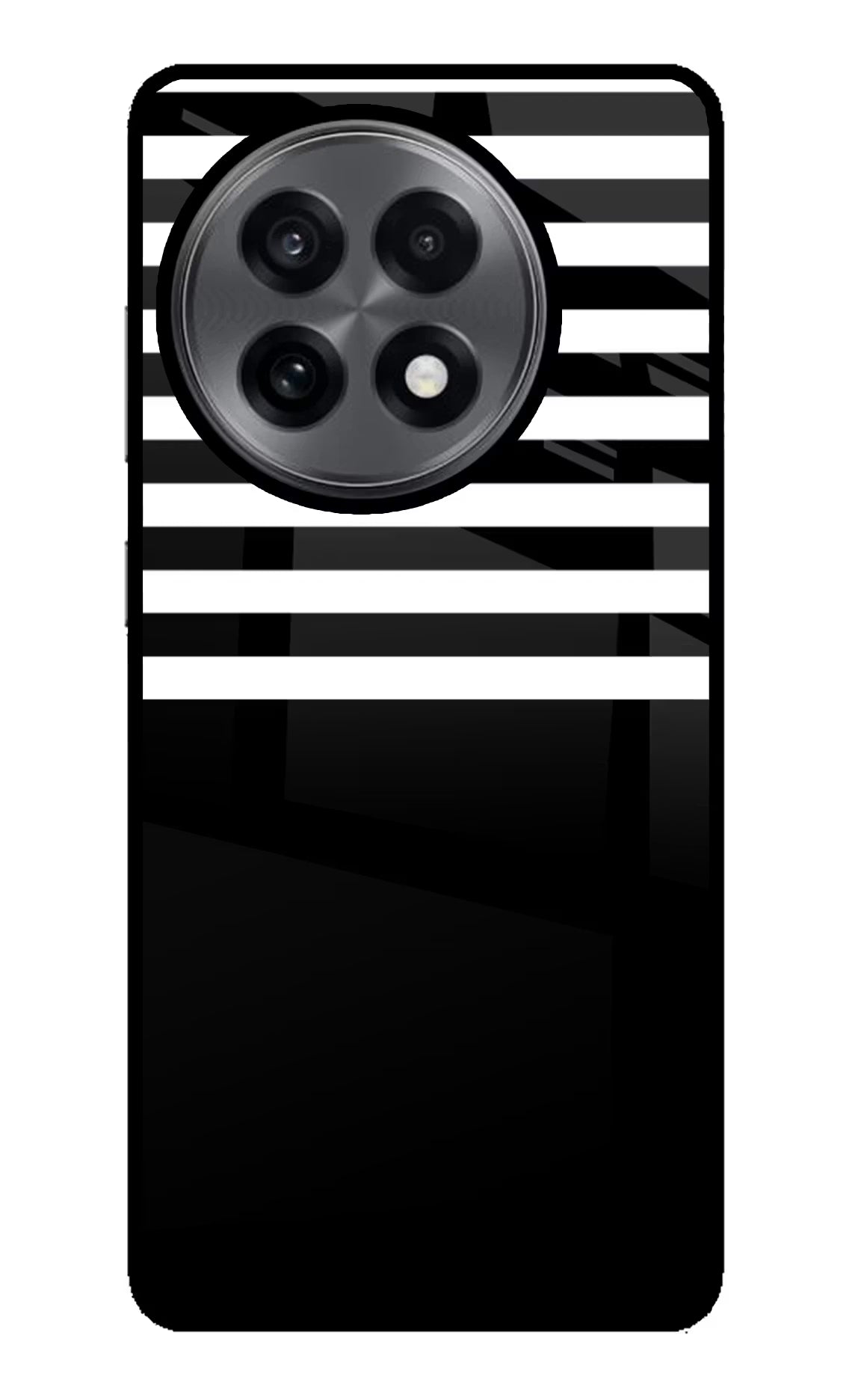 Black and White Print OnePlus 13R Glass Case Back Cover by Casekaro