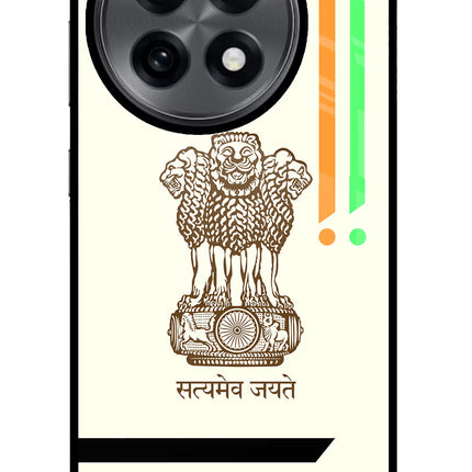 Satyamev Jayate Brown Logo OnePlus 13R Glass Case