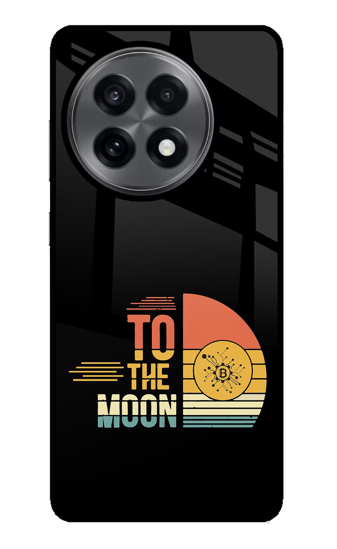 To the Moon OnePlus 13R Glass Case Back Cover by Casekaro
