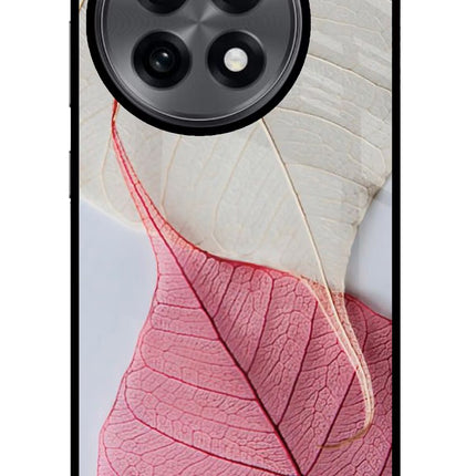White Pink Leaf OnePlus 13R Glass Case