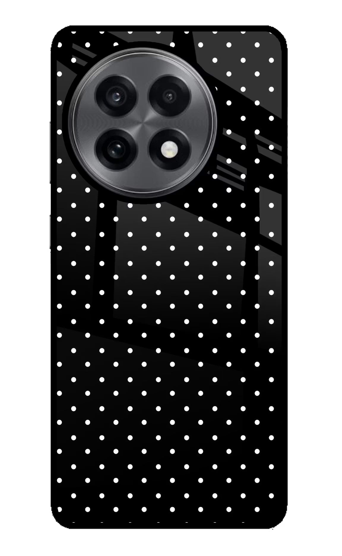 White Dots OnePlus 13R Glass Case Back Cover by Casekaro
