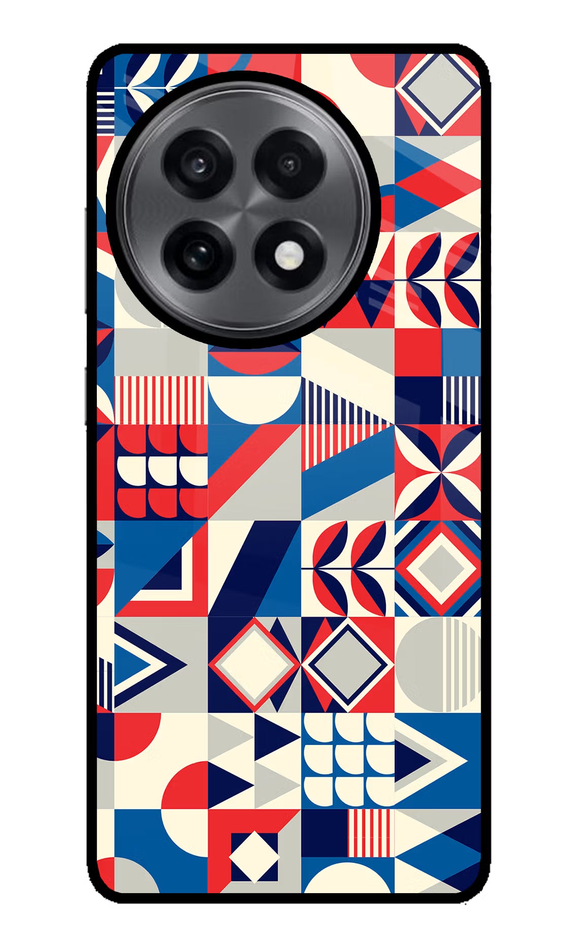Colorful Pattern OnePlus 13R Glass Case Back Cover by Casekaro