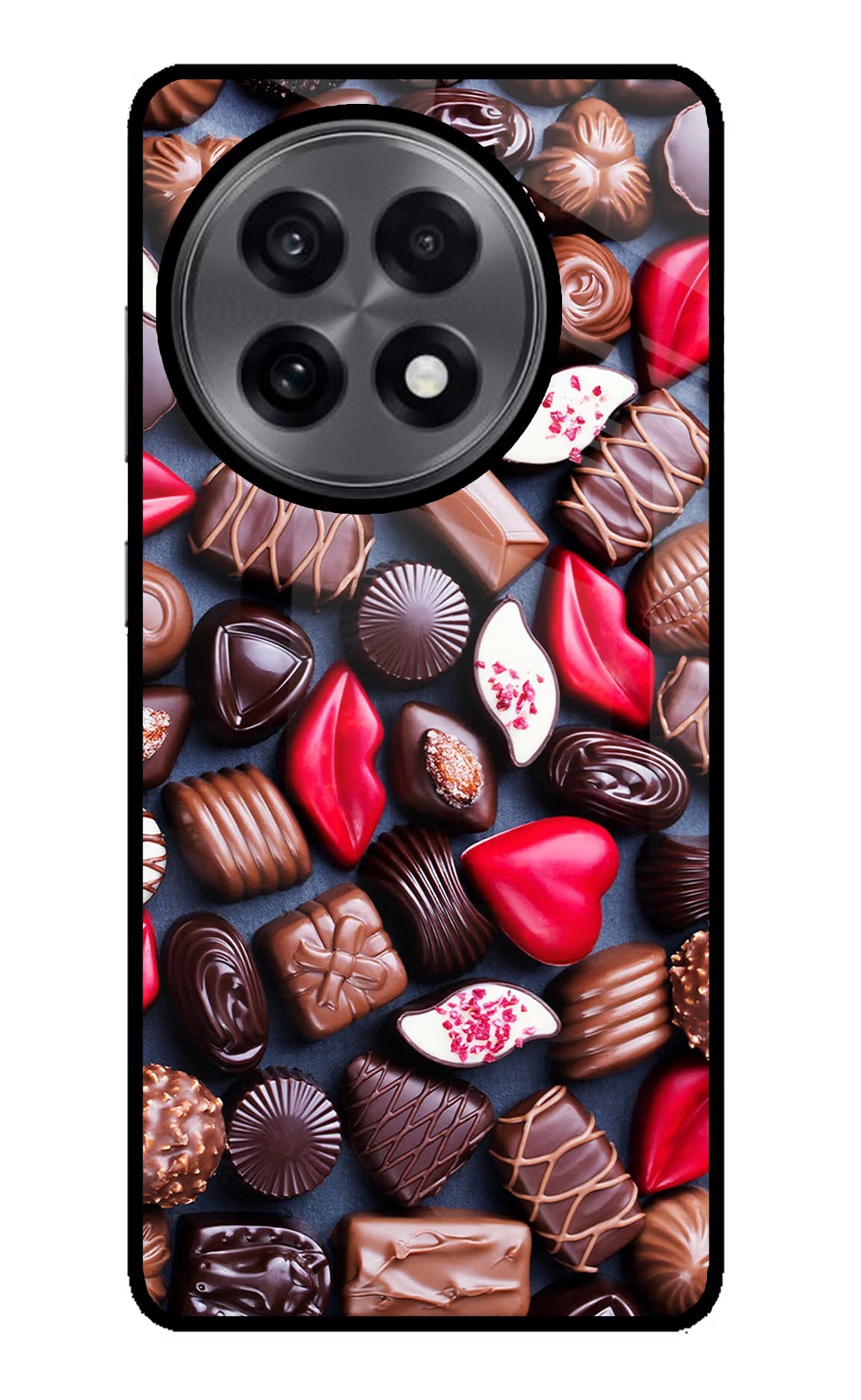 Chocolates OnePlus 13R Glass Case Back Cover by Casekaro