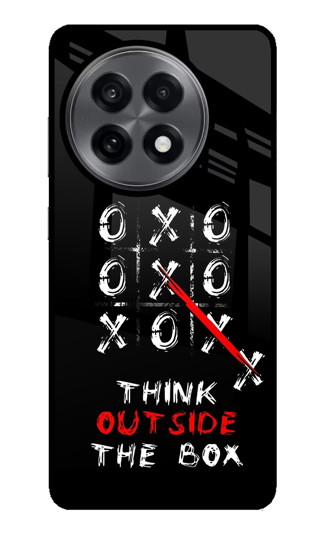 Think out of the BOX OnePlus 13R Glass Case Back Cover by Casekaro