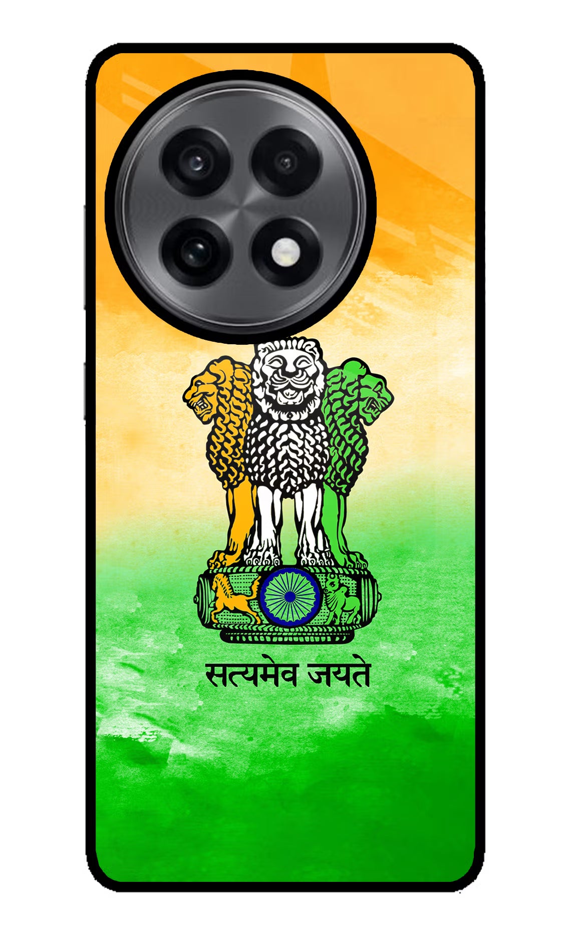 Satyamev Jayate Flag OnePlus 13R Glass Case Back Cover by Casekaro