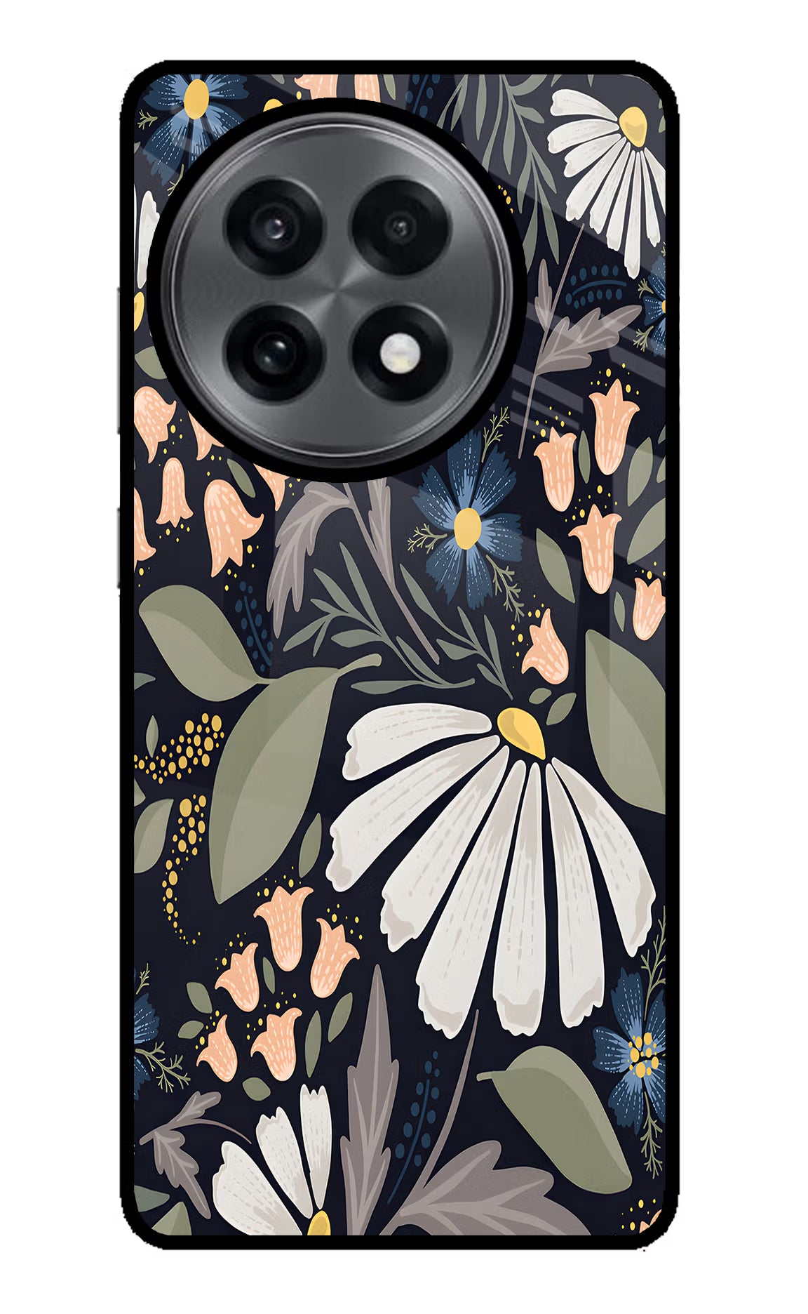 Flowers Art OnePlus 13R Glass Case Back Cover by Casekaro
